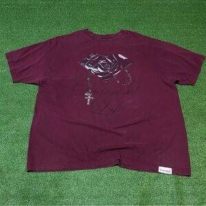 Diamond Supply Co. Rose & Rosary T-Shirt Maroon Burgundy Size 2XL Streetwear Art